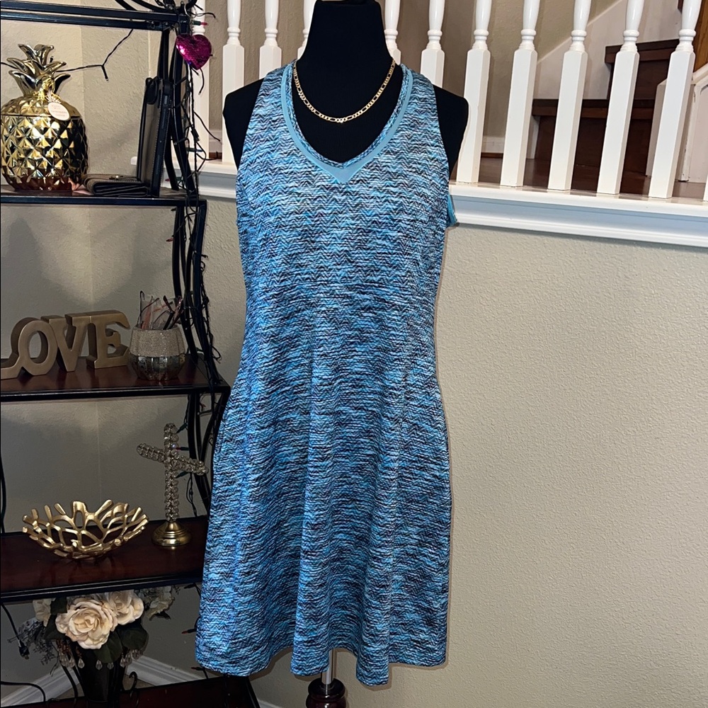 MPG Blue and Black Textured Sport dress